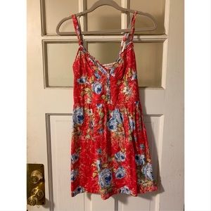 Abercrombie red floral summer dress❤️
